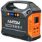 AIMTOM Generador solar portátil, 42000 mAh, 155 Wh, inversor de energía, caja de batería de respaldo de emergencia con linternas, estación de energía para camping, hogar, CPAP, coche (salida de CA de