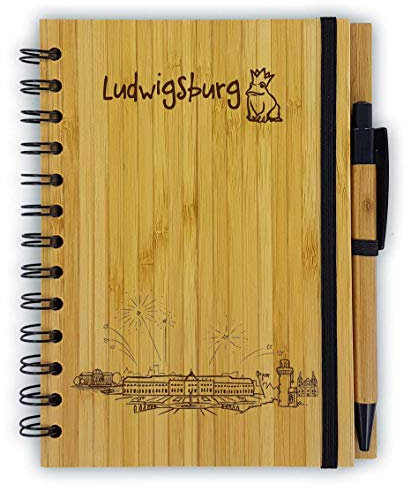 Notizbuch aus Bambus Skyline Ludwigsburg