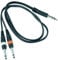 6.35mm Stereo Plug to Twin Dual 2 x 6.35mm Mono Jack Plug Lead Split Spliiter Y Cable (1M Length)