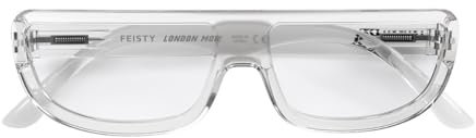 LONDON MOLE Brillen | Feisty Lesebrille | Runde Rahmenbrille | Coole Leser | Designer-Brille | Lesebrille für Herren/Damen | Unisex | Federscharniere | Transparent | Vergrößerung +2,0