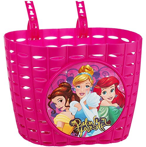alles-meine.de GmbH Fahrradkorb/Korb - Princess - Prinzessin - mit Befestigung für Lenker vorne - Fahrrad Kinder - Mädchen - Bastkorb - universal auch für Roller und Dreirad La..