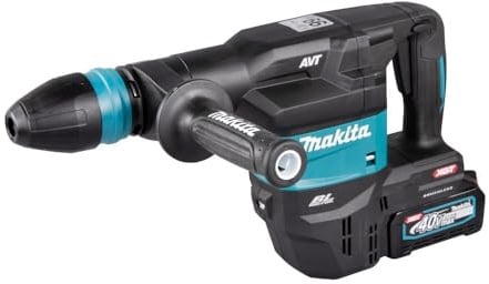 Makita HM001GD201 40V Max Li-ion XGT Brushless SDS-Max Demolition Hammer Complete with 2 x 2.5 Ah Batteries, Fast Charger and Interchangeable Adapter Set