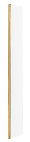 nuie WRSCBB025 Modern Bathroom 8mm Toughened Safety Glass Wetroom Return (Use in Conjunction with Another Screen), 215mm, Brushed Brass