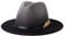 Gossifan Fedora Damen Filzhut mit breiter Krempe und Gürtelschnalle, grau / schwarz, Medium