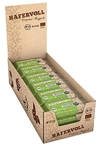 HAFERVOLL Organic Flapjack Chia & Pistachio, 18 x 60 g Müsliriegel - Bio-zertifiziert, mit Honig ohne Zusatz von Zucker, Hafer, im Ofen gebacken