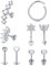 AVYRING Chirurgenstahl Tragus Piercing für Damen Herren - Knorpel Helix Ohr CZ Ohrstecker Conch Daith Schmuck - Silber