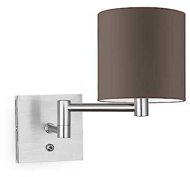 Home Sweet Home Moderne Wandleuchte Bling Swing | 16/16/23cm | taupe | Wandleuchte mit Lampenschirm aus Stoff | geeignet für E27 LED-Lampe | geeignet für Wohnzimmer, Schlafzimmer
