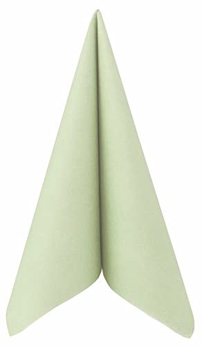 APARTina 50 Stück Servietten stoffähnlich Airlaid - UNI, Farbe: lindgrün hell, 40x40 cm 1/4-Falz Hochzeitsserviette, stoffähnliche Serviette Salbeigrün Grün Hellgrün (Lindgrün hell, 40 x 40 cm)