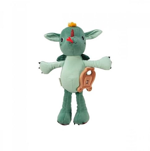 Lilliputiens - Peluche musicale - Joe le dragon - Jouet sonore pour apaiser et éveiller bébé dès la naissance - Avec douce mélodie et flûte de Pan en bois - Cadeau de naissance idéal - 83392