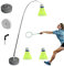 Badminton-Trainingsgerät – Einzelpersonen-Badminton-Gürtel, Rückpralltraining, Stretch-Badminton-Roboter, Schläger, Training, Sport, Selbststudium, Übungsmaschine, Badminton-Streicheln für