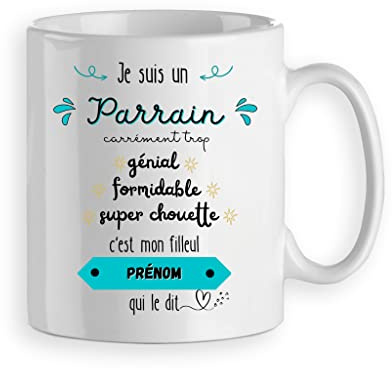 Mug Tasse cadeau pour parrain genial formidable - cadeau humour parrain personnalisé prénom