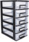 Toyvian Makeup Organiser Storage Drawers,5-Drawer Storage Bins with Clear Drawers,Storage Organization for Arts and Crafts, Small Tools,Office Supplies and Accessories(Small,Black) Storage Drawers