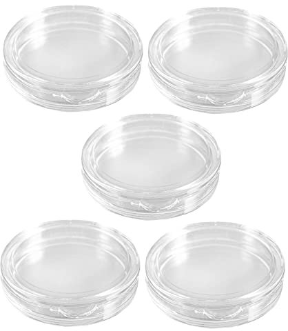 Duendhd Lot de 50 petites capsules rondes en plastique transparent 26 mm