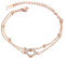Bracelet 14K Or Rose pour Femme, Bracelet en Acier inoxydable,Double Chaîne Bracelet et Bracelet de Cheville incrustés de Zircons(bracelet incrusté de diamants or rose)