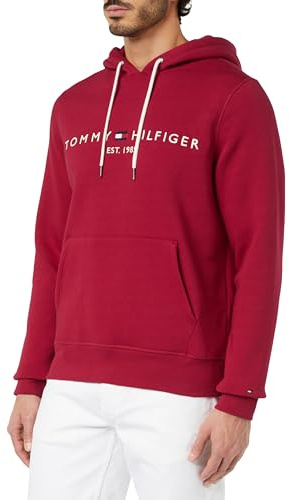 Tommy Hilfiger Men Tommy Logo Hoody Hoodies, Red, S
