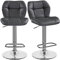 Yaheetech Juego de 2 Taburete de Bar Taburete de Altura Ajustable 89-111 cm Taburete Industrial Metal Silla de Cocina Tasburete Alto para Cocina Bar Comedor Gris