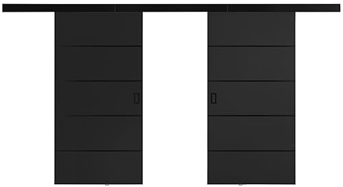 KIER FURNITURE Türen Werdi Duo 192 Moderne Schiebetüren - Wandschiebetür - Universal Links und Rechts - Metallschiebesystem - Robust, Haltbar - Stabil, Langlebig - Graphit B192xH205xT1,6 cm