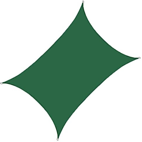 Cozylkx Voile D'ombrage Vert Foncé pour Jardin, Auvent Rectangulaire De 2m x 3m, Pare-Soleil Imperméable pour Camping en Plein Air, Ombre De Piscine