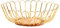 soulnioi Fruit Basket Iron Wire Fruit Bowl with Wooden Base Round Fruit Storage for Vegetable Snack Bread Home Decor - Gold