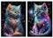 wocpvm 2 Stück Katze Diamond Painting Erwachsene Diamant Painting Bilder Kinder Erwachsene 5D Diamant Malerei 30x40cm für Wanddekor