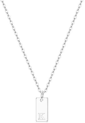 CASSIECA Kette Buchstaben für Damen Mädchen 925 Silber Buchstaben Kette K Silber Halskette Damen Kette 925 Silber mit Anhänger Personalisiere Geburtstags Geschenk für Frauen Mädchen Mama (mit Box)