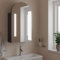 ZEYUAN Armoire de Bain à Miroir avec LED arquée Gris 42x13x70 cm,Meuble Vasque Salle De Bain,Meuble Salle De Bain Vasque