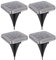 GLOBO Solarlampe Bodenleuchte Solarlampen für Außen Wegeleuchte Gartenleuchten Solar mit Erdspieß, Kunststoff Edelstahl, LED kaltweiß, LxBxH 10x10x13 cm, 4er Set
