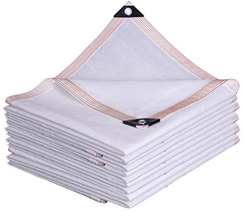 Schattiernetz, weißer Schattenstoff, Outdoor-Sonnenschutz, Segel, Terrake, Sichtschutz, Garten, Flughafen, Auto-Show, Markise, einfach zu installieren mit Öse, Größe: 2 x 5 m ()