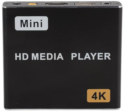 4K-HD-Mediaplayer mit Fernbedienung, Digitaler Full-HD-MP4-Videoplayer, Unterstützt HDMI, AV, Zwei USB-Anschlüsse, HDMI Bis zu 7.1 Surround Sound, H.265-Dekodierung (EU-Stecker)