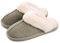 Misolin Damen Herren Hausschuhe Winter Warme Faux Pelz Slippers Weiche Flache Plüsch Pantoffeln Rutschfeste Outdoor/Indoor - mit super Qualität,Moosgrün, 38.5/40 EU, Etikettgröße: 280 (42-43)