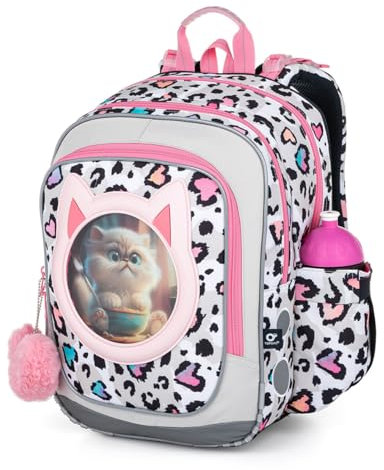 TOPGAL Schulrucksack für Mädchen ab - 1. Klasse - ENDY 23037 (Katzen 2)
