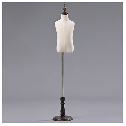 YTGDBDG Schaufensterpuppe Mannequin Körper Torso Kind, verstellbare Brautkleid Kleidung Dummy Maniquins Körper Schneiderpuppe mit Holzsockel für Nähen Schneiderinnen Kleider Dis