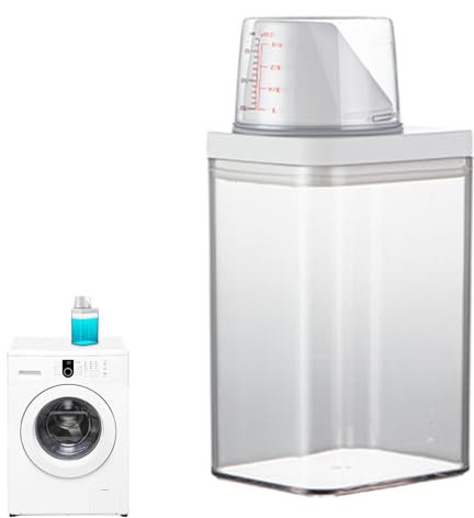 Récipient à détergent - Récipient pour lessive liquide, récipient pour capsules de linge | Couvercle doseur anti-fuite, organisation du linge et rangement pour lessive liquide, poudre, adoucissant