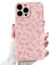 NITITOP Compatible with iPhone 15 Pro Case Cute for Women Girl Vintage Flower Floral Leaves Pattern Trendy Slim Fit TPU Silicone Shockproof Girly Fashion Protective Phone - Pink