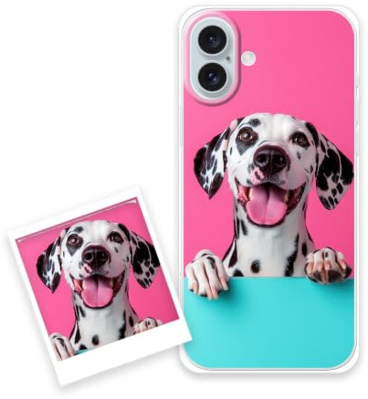 P Pevita Personalised Phone Case for iPhone 16 Plus - Custom Photo Cover, Soft Silicone, Gift Idea