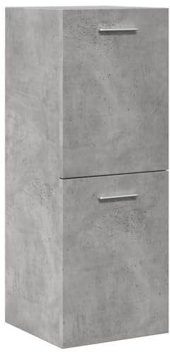 vidaXL Mobile Pensile da Bagno Grigio Cemento 30x30x80cm in Truciolato, Mobile da Bagno, Mobile portaoggetti, mobiletto, pensile da Bagno