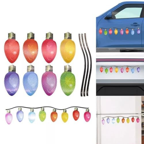 Reflektierende Weihnachtsaufkleber, helle Magnete für Metalloberflächen, perfekt für Auto, Garage und Heimdekoration