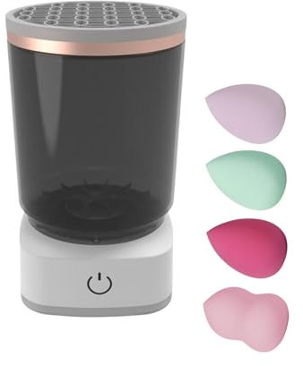 Generic Limpiador de brochas de maquillaje, lavadora y secadora de brochas de maquillaje, máquina lavadora portátil para sombra de ojos para hombres, mujeres, esteticistas