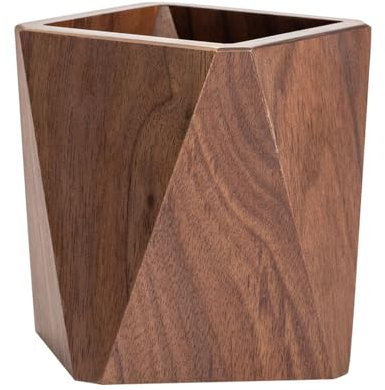 DUOHERESHUI Schreibtisch Holzstifthalter, Quadrat Holz Stifteköcher, Stifteköcher Holz Basteln, Zur Aufbewahrung Von Stiften, Stiften, Make-Up-Pinseln Und Kleinen Gegenständen (Prismatische)