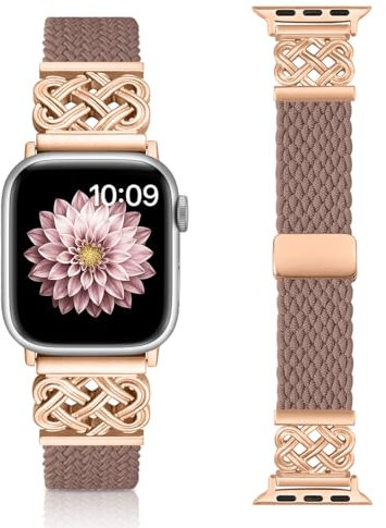 chinbersky Tressés Bracelets Compatibles avec Apple Watch Bracelet 38mm 40mm 41mm 42mm(Series 10), avec Boucle Interlock Magnétique Tissu Nylon Bracelet pour iWatch Series 10/9/8/7/6/5/4/3/2/1/SE