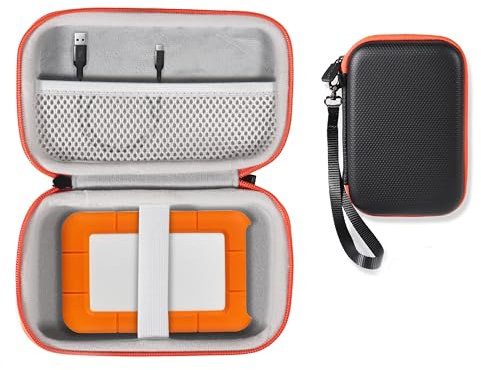 Getgear Portable Case Compatible with LaCie External Hard Drive Portable HDD, Rugged Mini HDD 2TB/ 1TB/ 4TB/ 5TB, USB-C HDD