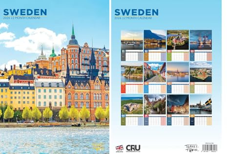 Schweden Wandkalender 2026, A3, 12 Monate Reisefotografie, malerische Sehenswürdigkeiten