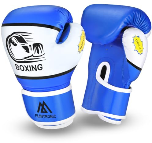Flintronic Guantes de Boxeo para Niños y Junior, 4OZ Guantes de Boxeo Entrenamiento, para Kickboxing, Muay Thai, MMA, Artes Marciales, Sparring