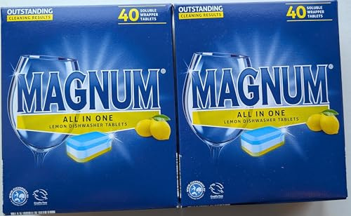 All In One Lemon Dishwasher Tablets, 80 Tablets, 2 x 40