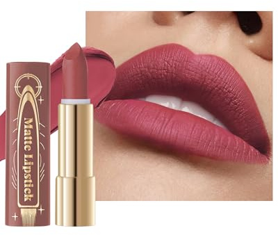 Rouge Rouge a Levre Mat Longue Tenue, Rouges à Lèvres Highly Pigmented | Rouge a Levre Sans Transfert Waterproof, Finition Mat Texture Lip Stain, Application Précise Lip Gloss, Maquillage Femme