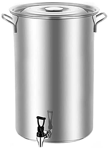 ZTCHSENZT Olla de acero inoxidable con tapa para inducción, utensilios de cocina seguros con grifo, 40 x 60 cm, ideal para todas las estufas, sil, 40 x 60 cm