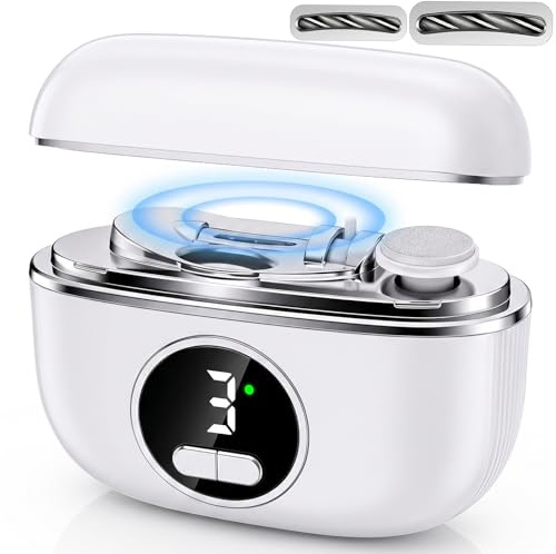 Coupe Ongle Electrique 4 en 1 pour Pied et Main - Lime a Ongle Electrique Automatique avec Lumière LED et Réservoir - Coupe Ongles Electrique Sûr pour Bébé, Adultes et Seniors