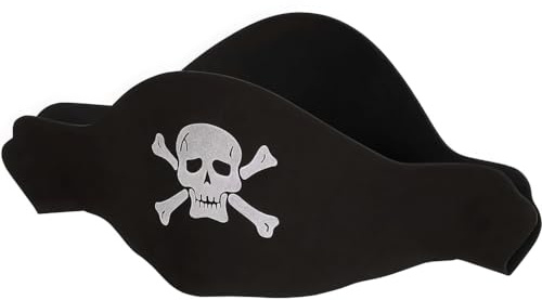 Black Pirate Flat Foam Hat (44cm x 5cm) 1 Piece - Stylish & Comfortable Pirate Costume Accessory