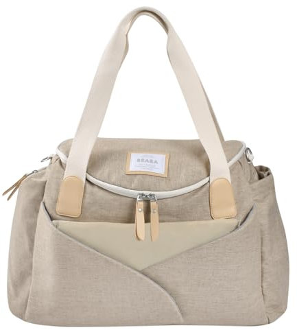 BÉABA, Wickeltasche Sydney II, modular, große Kapazität, verschiedene Fächer, Wickelunterlage, isolierte Tasche, Befestigung am Kinderwagen, Tragegriffe, Ton