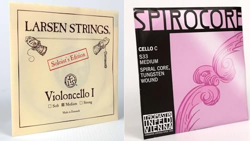 Cello Saiten 4/4 Set Larsen Solo A + D, Spirocore Wolfram G + C